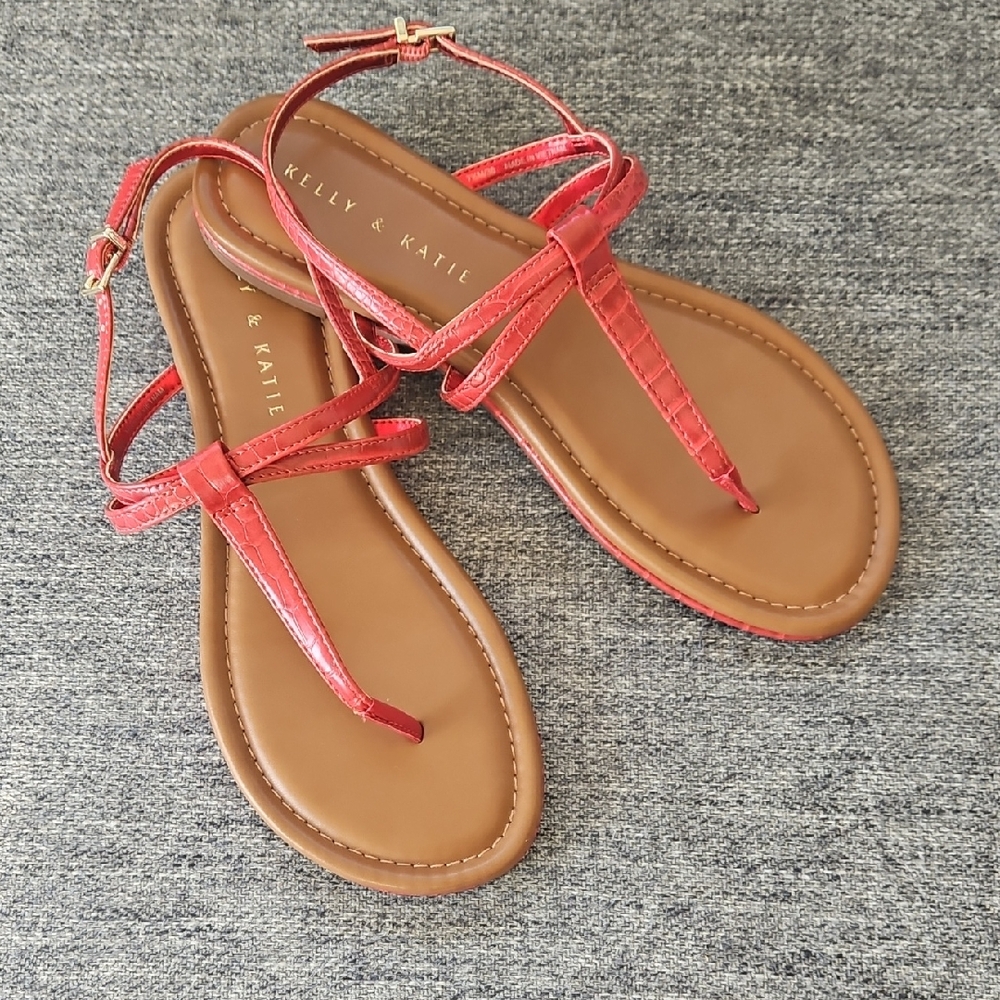 Kelly & Katie Red Sandals Minimalist Design